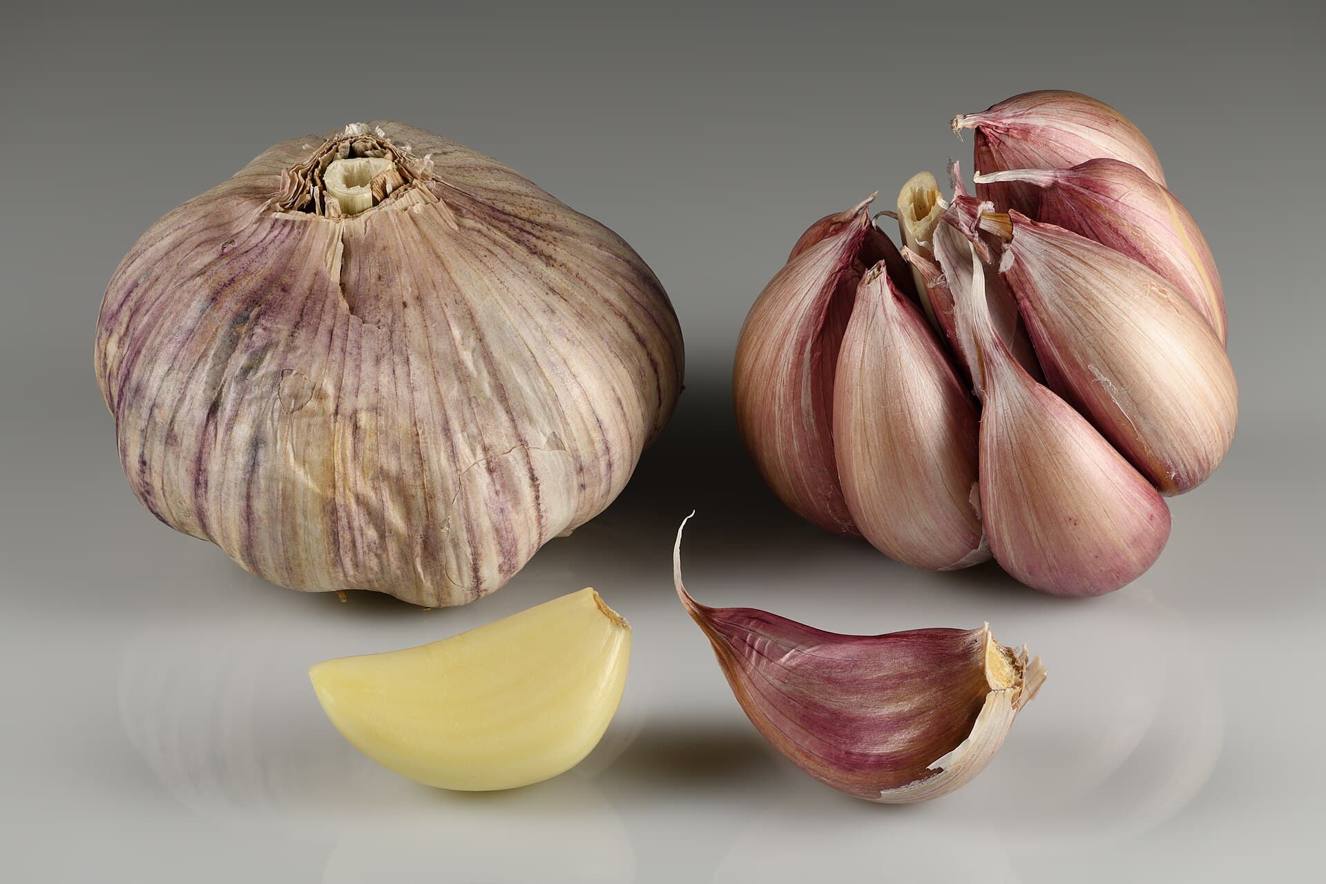 Garlic bulbs and cloves